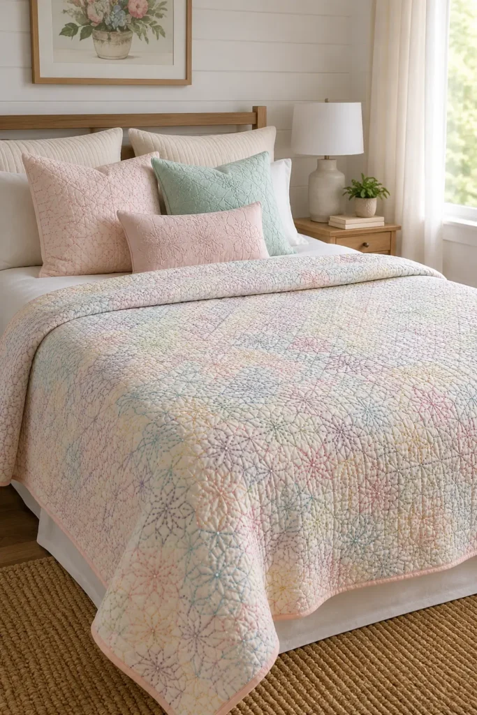 Reversible Sashiko Bed Covers for Versatile Everyday Style
