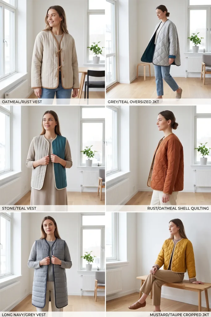Reversible Two-Tone Quilted Jacket for Versatile Scandi Dressing