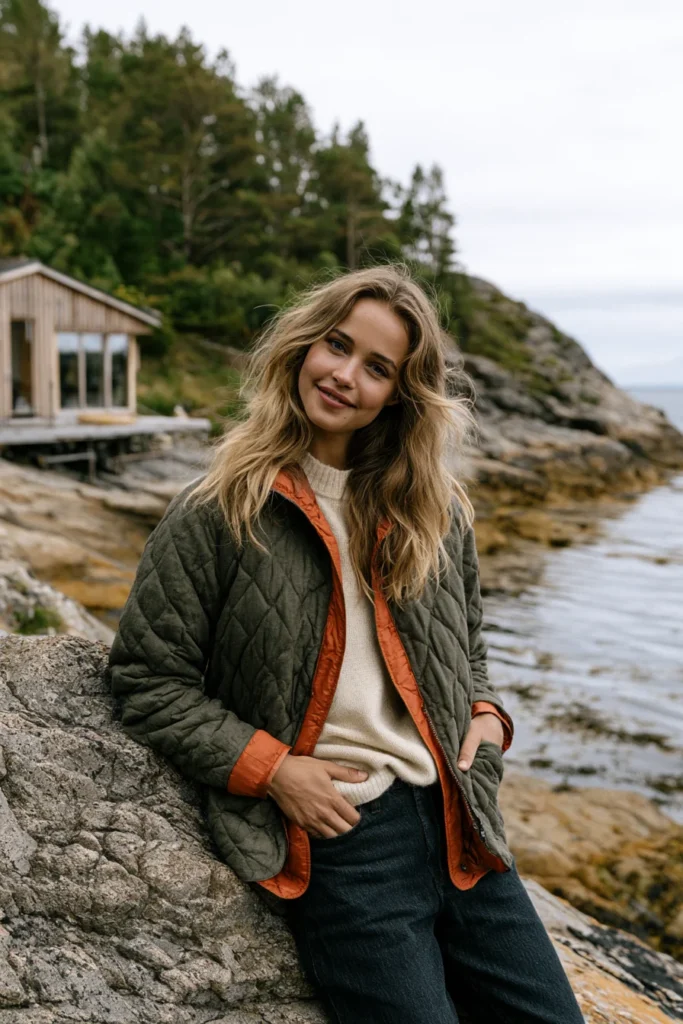 Reversible Two-Tone Quilted Jacket for Versatile Scandi Dressing