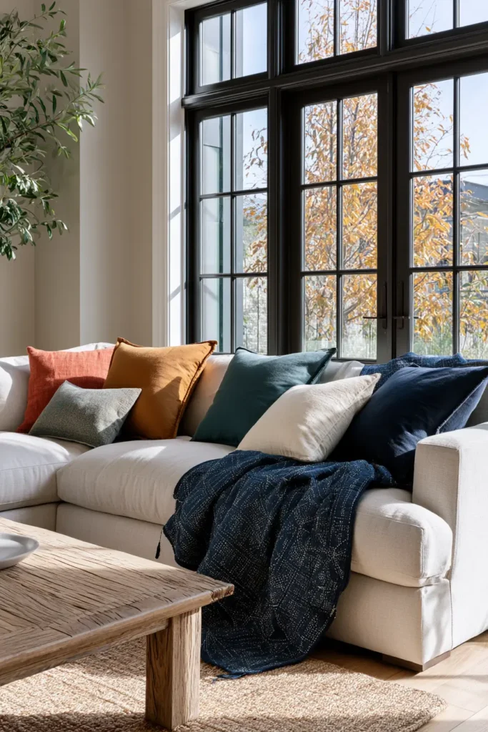 Sashiko Throw Quilts for Cozy Living Room Styling