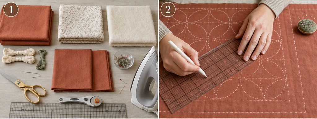 Sashiko Throw Quilts for Cozy Living Room Styling