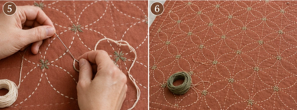 Sashiko Throw Quilts for Cozy Living Room Styling