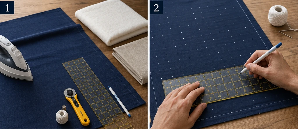 Seigaiha Ocean Wave Sashiko Bed Covers for a Calming Retreat