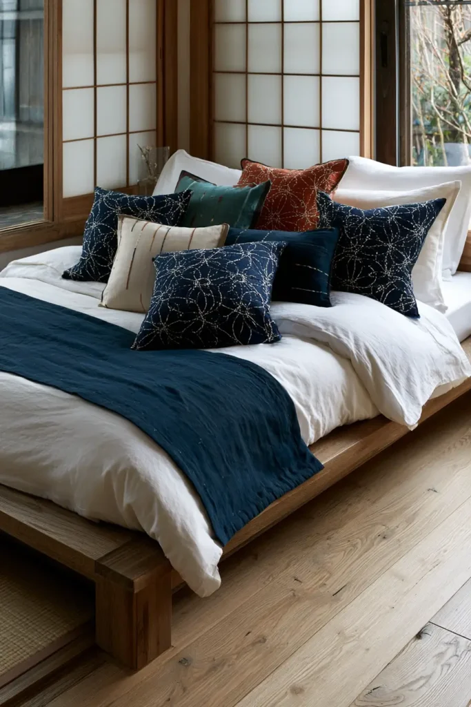 Shippō Seven Treasures Sashiko Pillow Covers for Timeless Charm