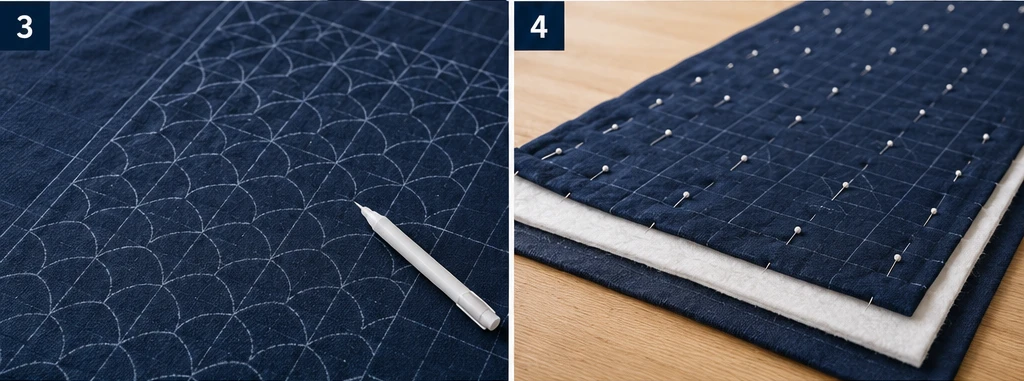 Shonai Sashiko Bed Runners with Timeless Regional Motifs