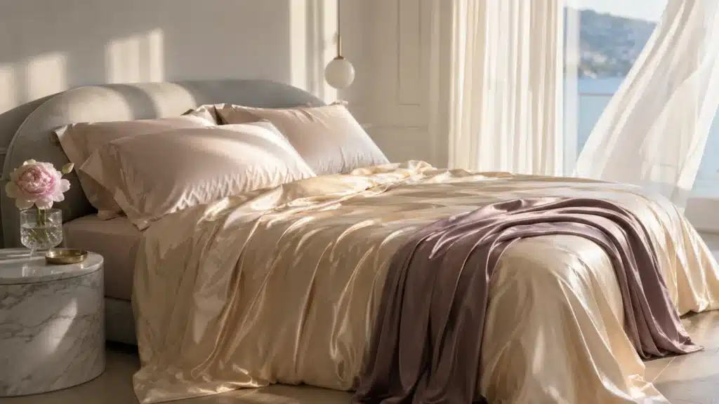 Silk bed sheet