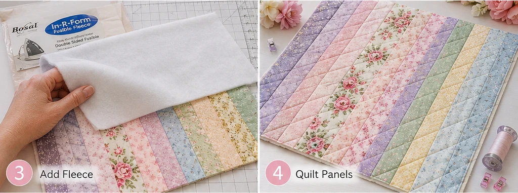 Soft Pastel Floral Jelly Roll Tote Bag for Feminine Weekend Outings