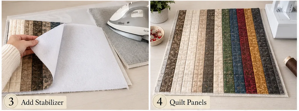 Sophisticated Leather-Accent Jelly Roll Quilt Tote Bags for Elevated Style