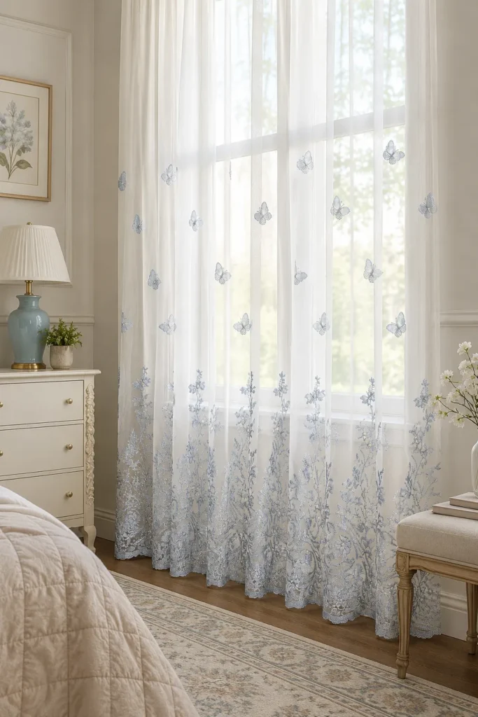 VISIONTEX Embroidered Voile Sheer