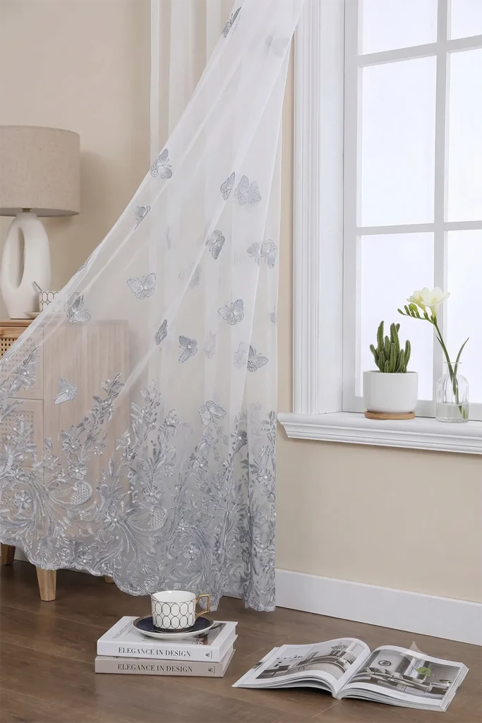 VISIONTEX Embroidered Voile Sheer