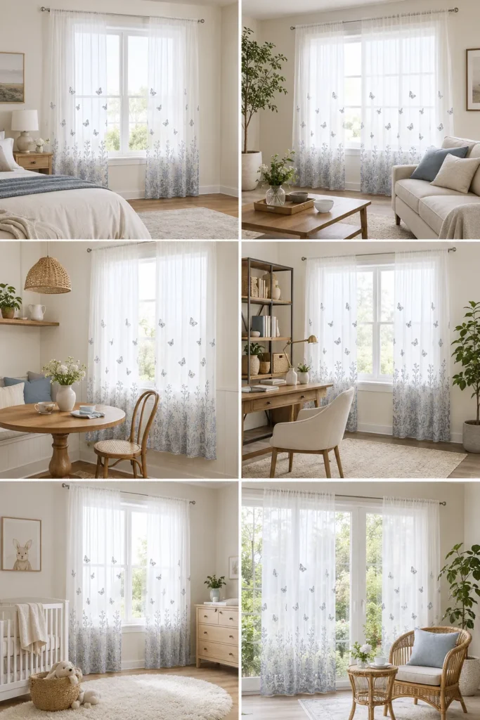 VISIONTEX Embroidered Voile Sheer