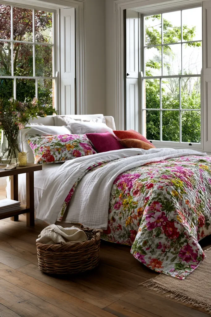 Vibrant Floral Summer Bed Covers for Bright, Stylish Master Bedrooms