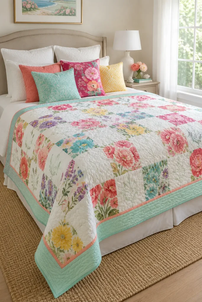 Vibrant Floral Summer Bed Covers for Bright, Stylish Master Bedrooms