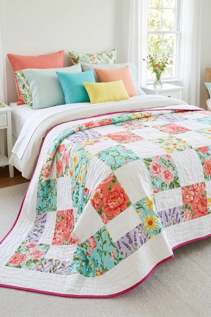 Vibrant Floral Summer Bed Covers for Bright, Stylish Master Bedrooms