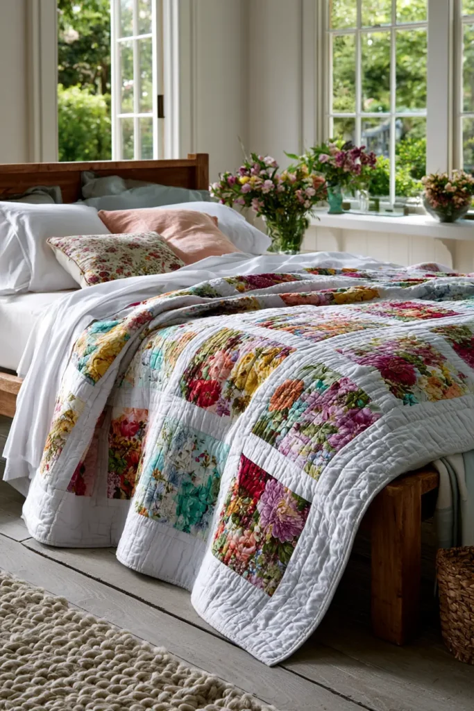 Vibrant Floral Summer Bed Covers for Bright, Stylish Master Bedrooms