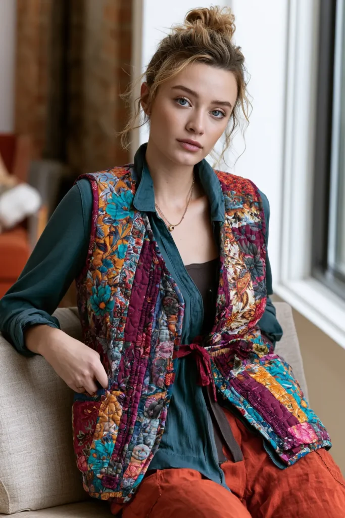 Vintage-Inspired Floral Jelly Roll Quilted Jackets for Timeless Comfort