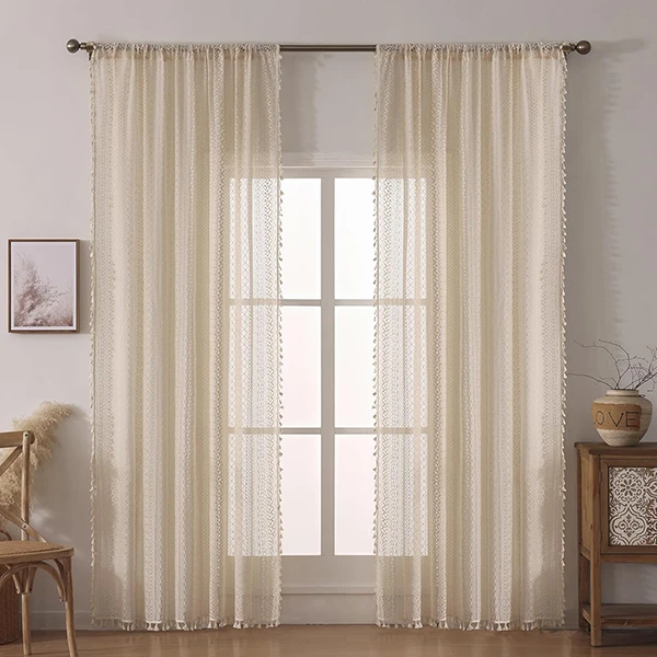 WAZZIO Boho Crochet Curtains