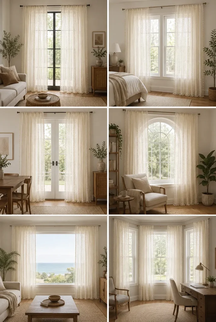 WAZZIO Boho Crochet Curtains