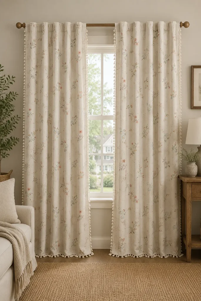XOGUIBO Boho Floral 100% Blackout Curtains