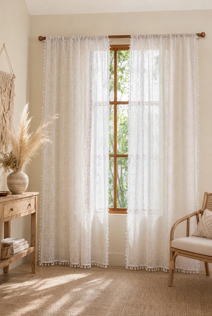 YJ YANJUN Boho Lace Curtains