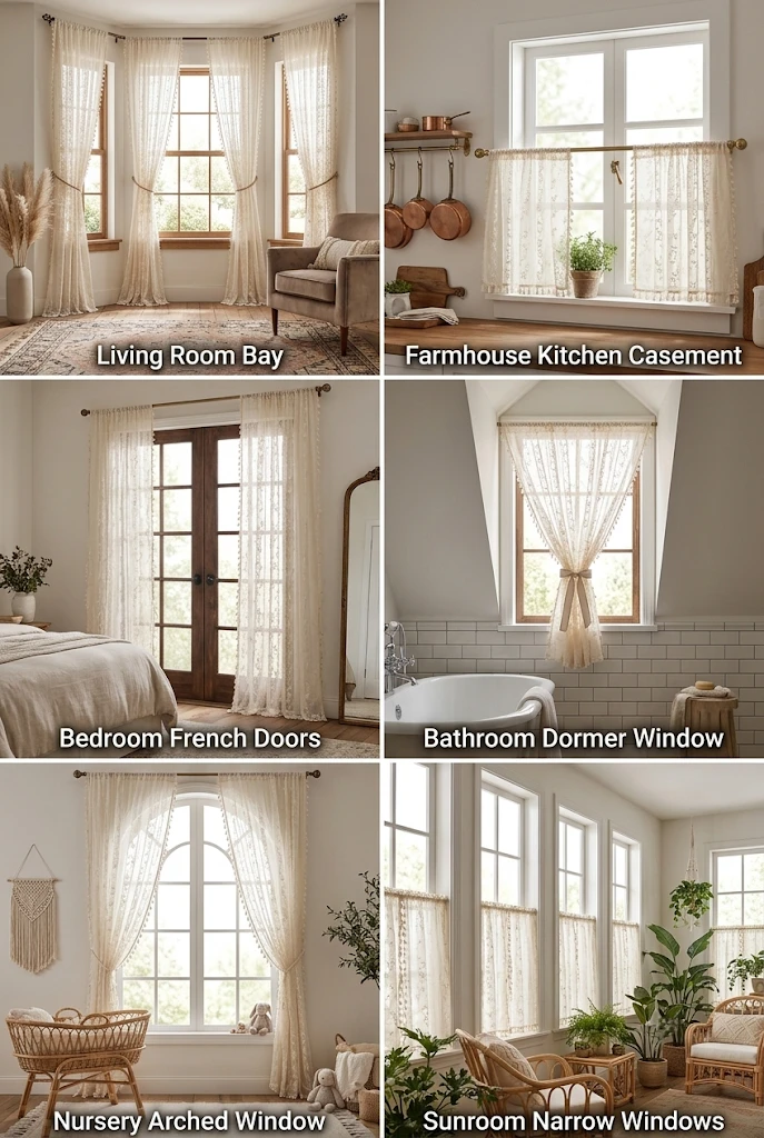 YJ YANJUN Boho Lace Curtains
