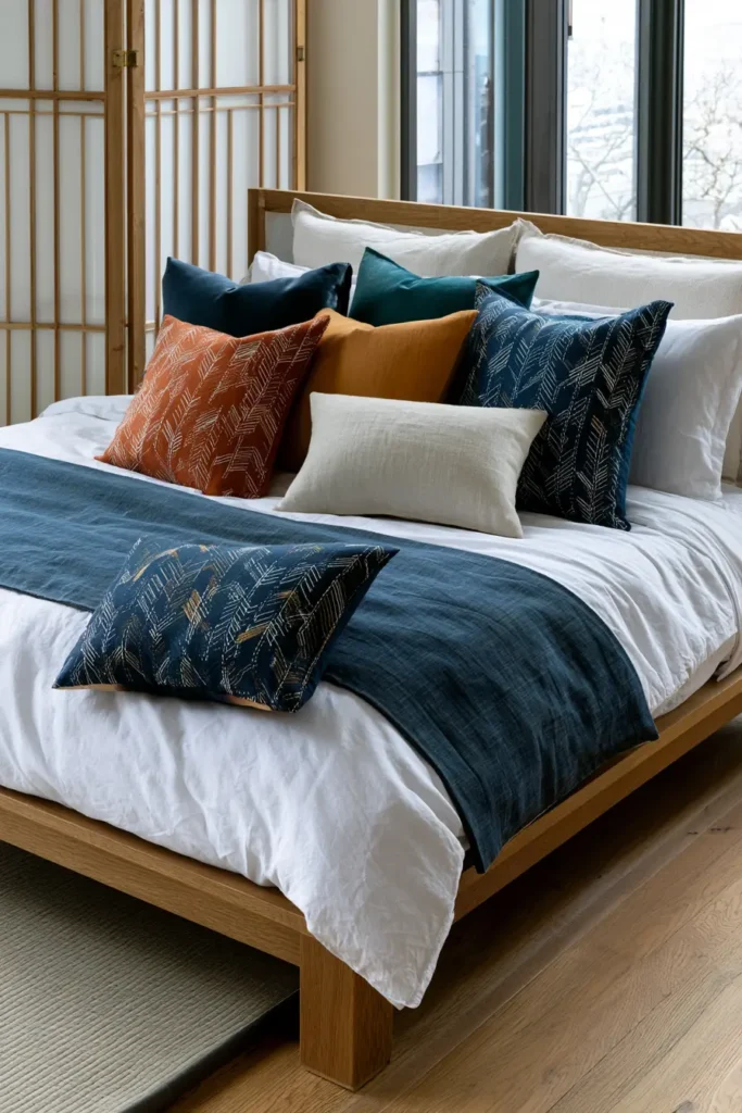 Yabane Arrow Feather Sashiko Pillow Covers for Stylish Accents