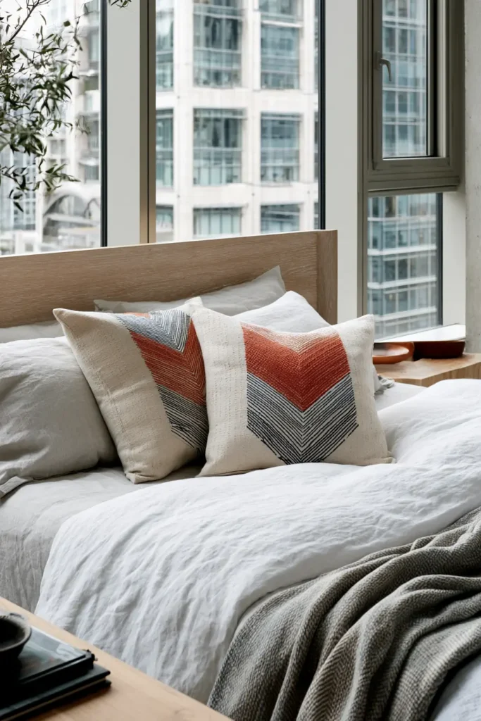 Yabane Arrow Feather Sashiko Pillow Covers for Stylish Accents