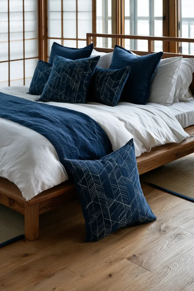 Yabane Arrow Feather Sashiko Pillow Covers for Stylish Accents