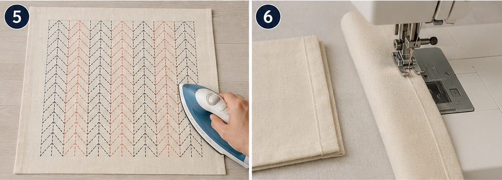 Yabane Arrow Feather Sashiko Pillow Covers for Stylish Accents