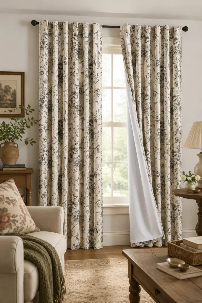 jinchan Blackout Floral Curtains for Living Room and Bedroom