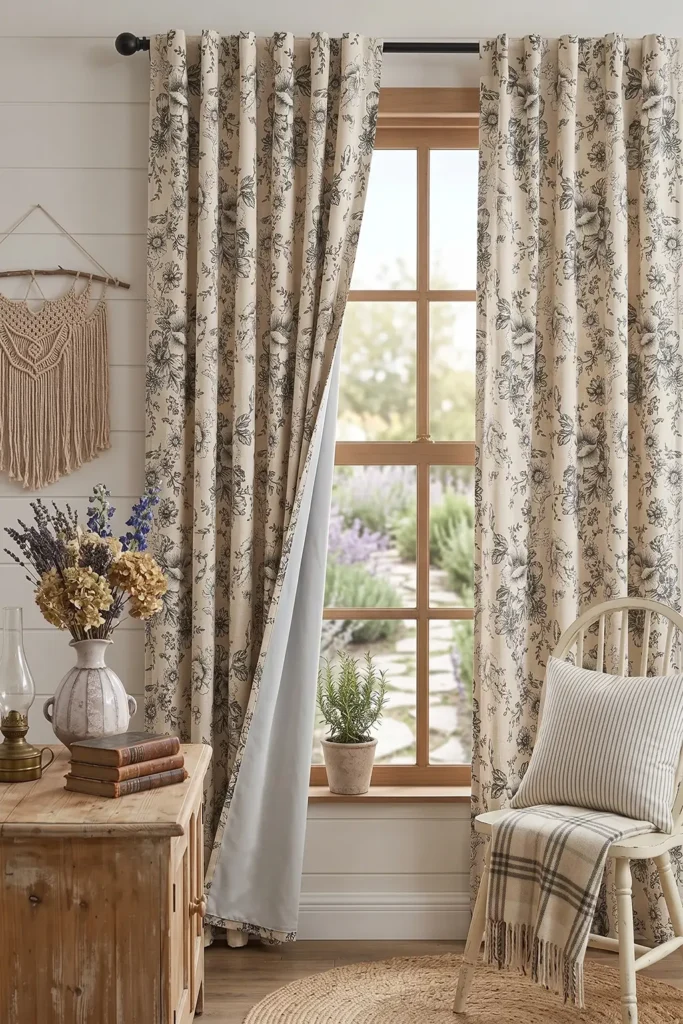 jinchan Blackout Floral Curtains for Living Room and Bedroom