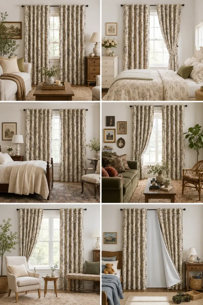 jinchan Blackout Floral Curtains for Living Room and Bedroom