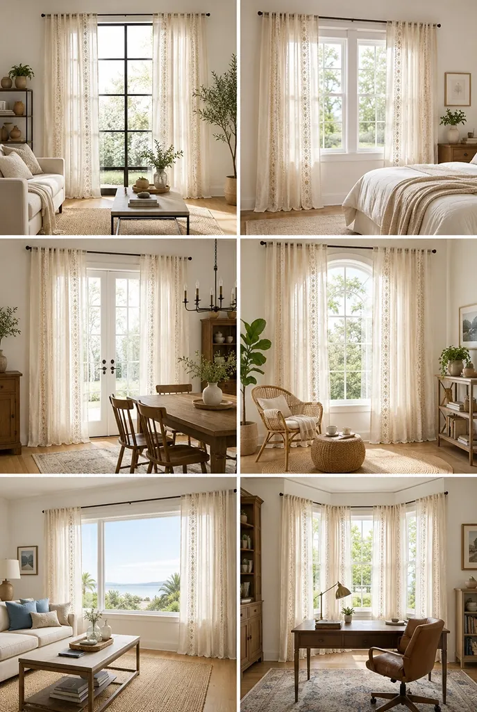 jinchan Weslie Boho Curtains