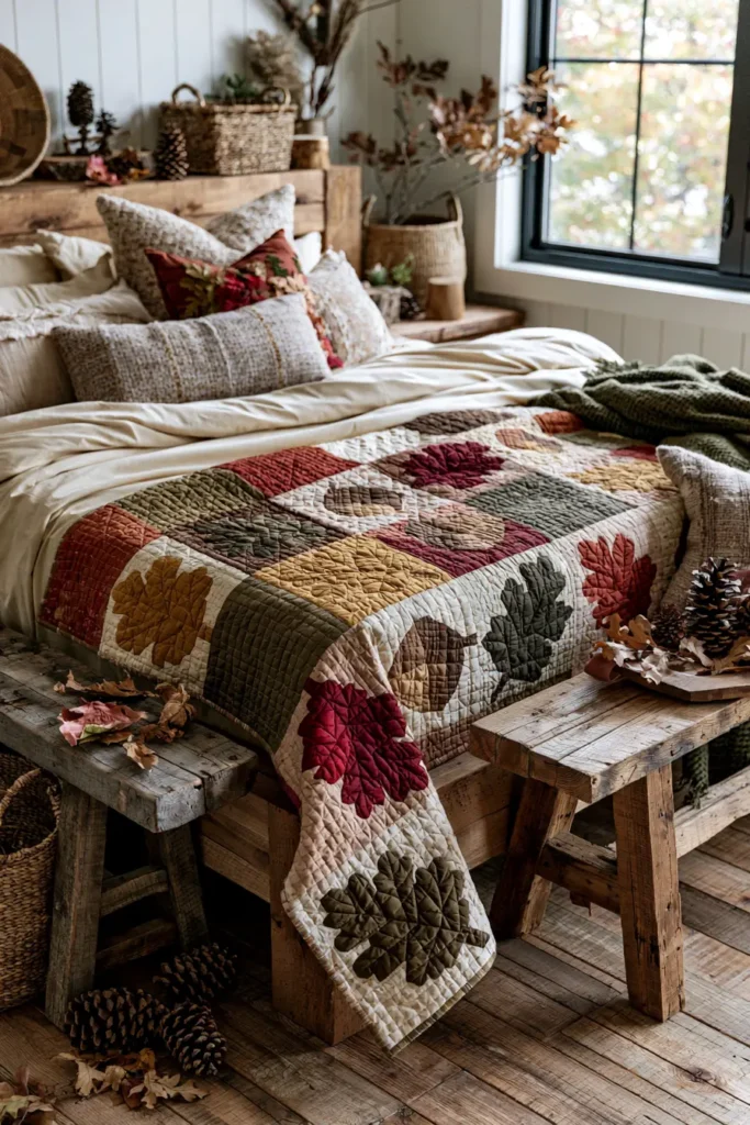Acorn and Oak Leaf Quilt Designs for Woodland Warmth