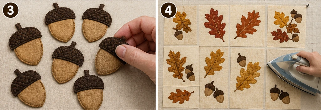 Acorn and Oak Leaf Quilt Designs for Woodland Warmth
