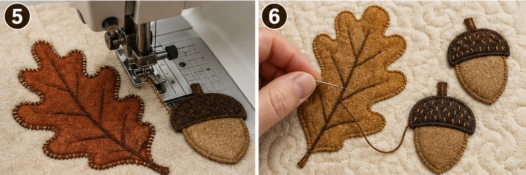 Acorn and Oak Leaf Quilt Designs for Woodland Warmth