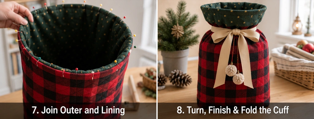 Buffalo Plaid and Flannel Quilted Gift Sacks