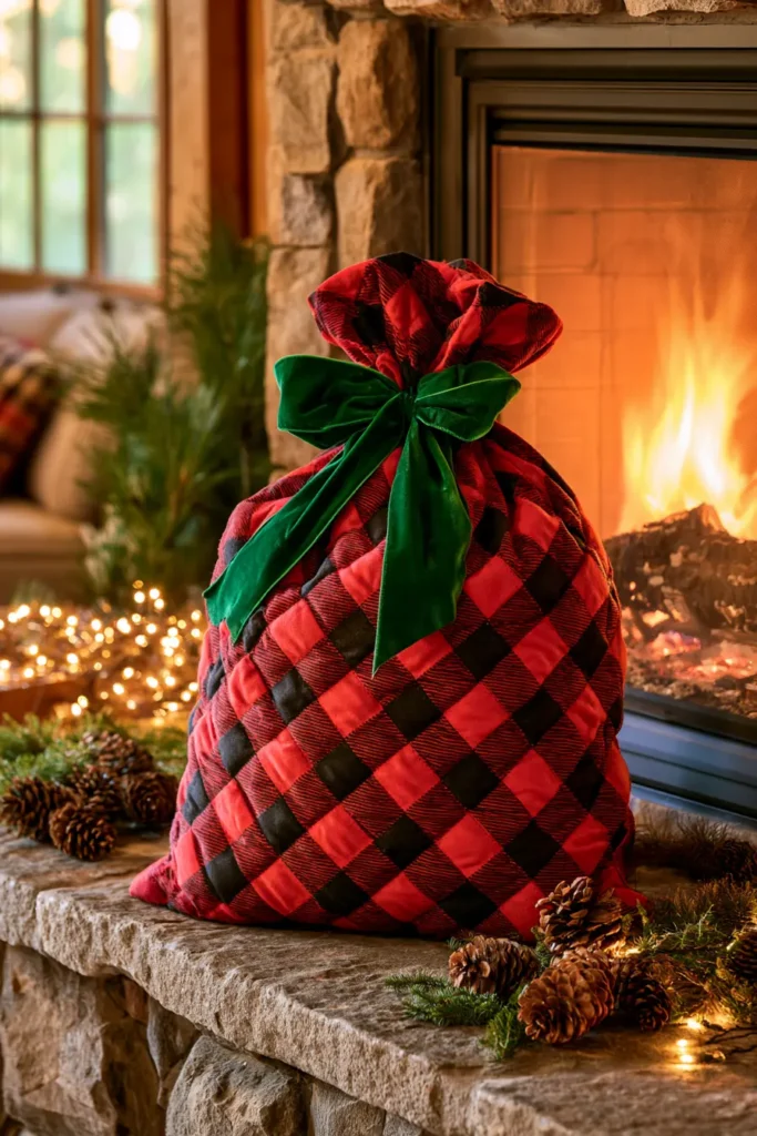 Buffalo Plaid and Flannel Quilted Gift Sacks