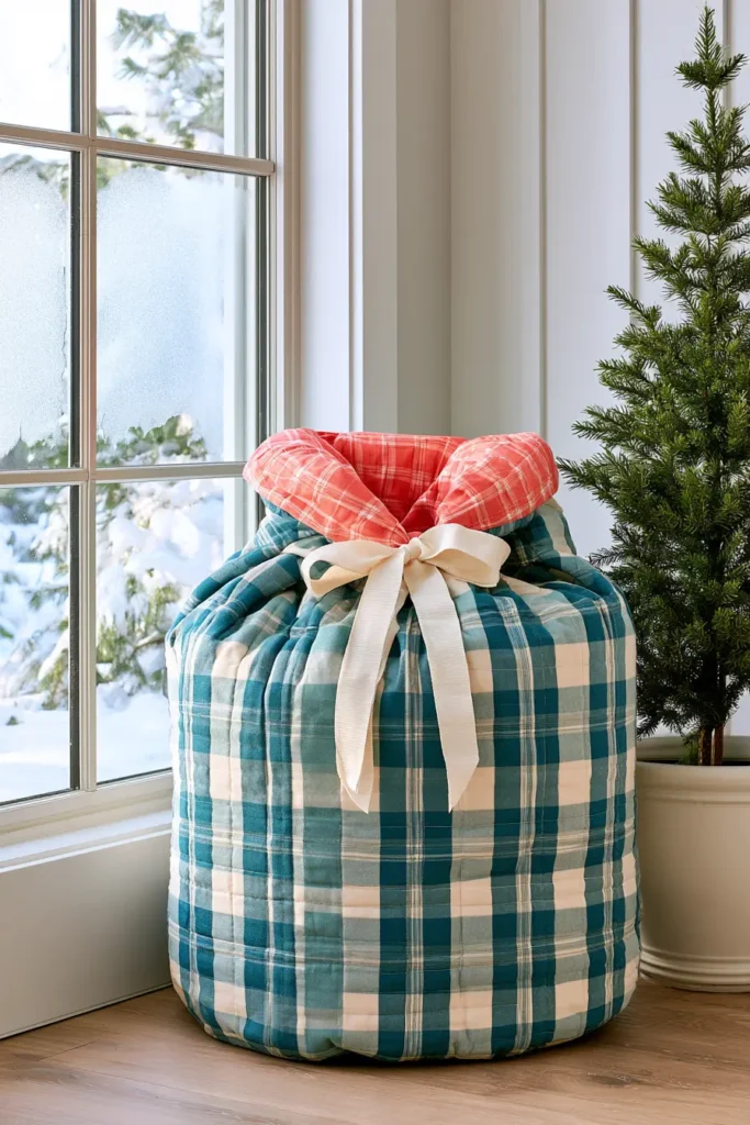 Buffalo Plaid and Flannel Quilted Gift Sacks
