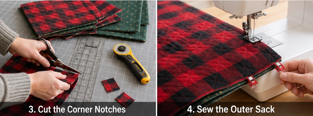 Buffalo Plaid and Flannel Quilted Gift Sacks