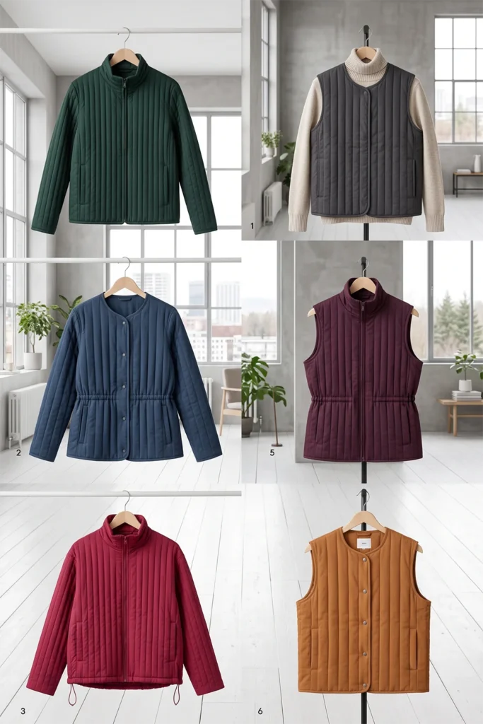 Channel-Quilted Jacket for Subtle Vertical Texture and Sleek Lines