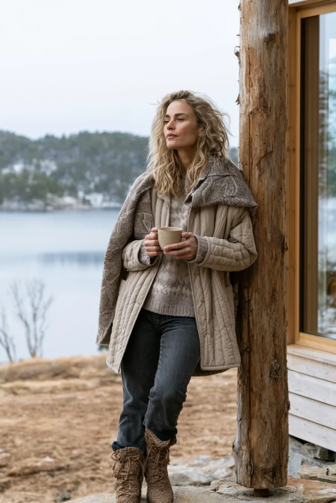 Channel-Quilted Jacket for Subtle Vertical Texture and Sleek Lines