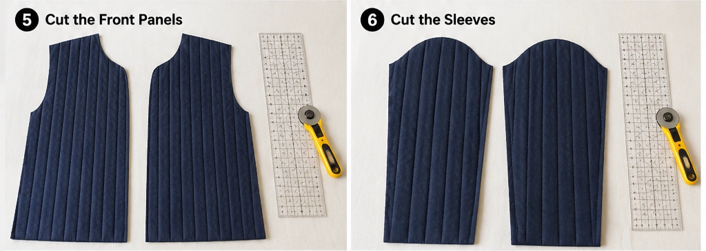 Channel-Quilted Jacket for Subtle Vertical Texture and Sleek Lines