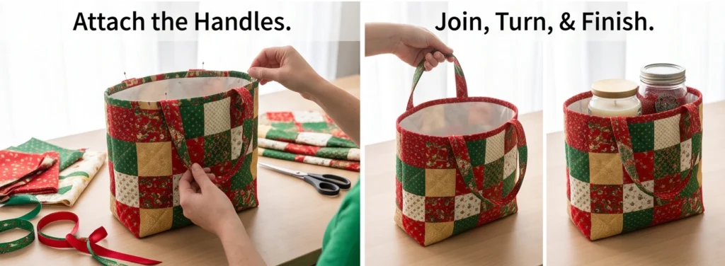 Classic Patchwork Quilted Christmas Gift Bags