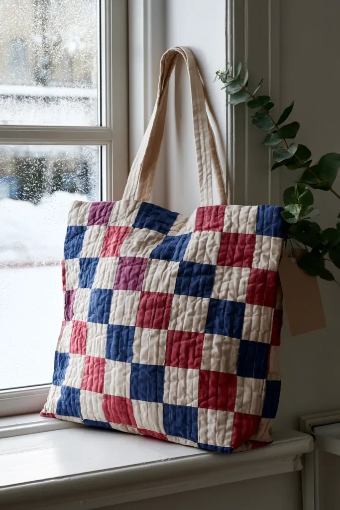 Classic Patchwork Quilted Christmas Gift Bags