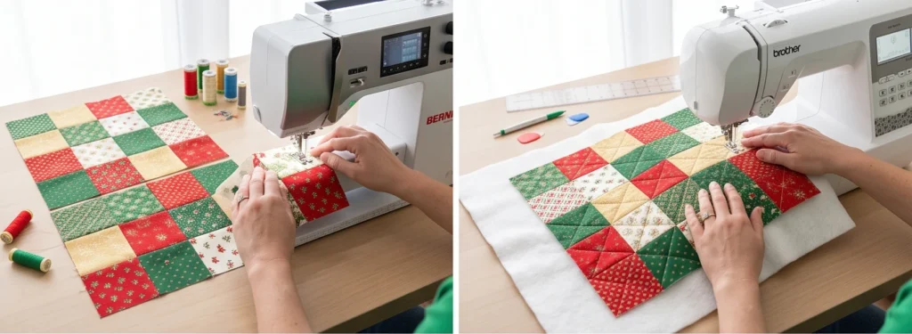 Classic Patchwork Quilted Christmas Gift Bags