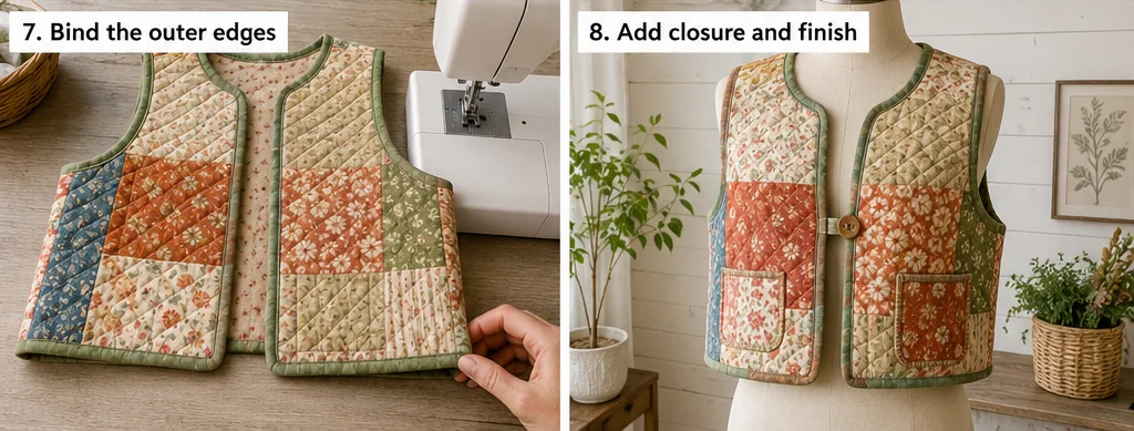 Cozy Cropped Quilt Vest for Easy Layering