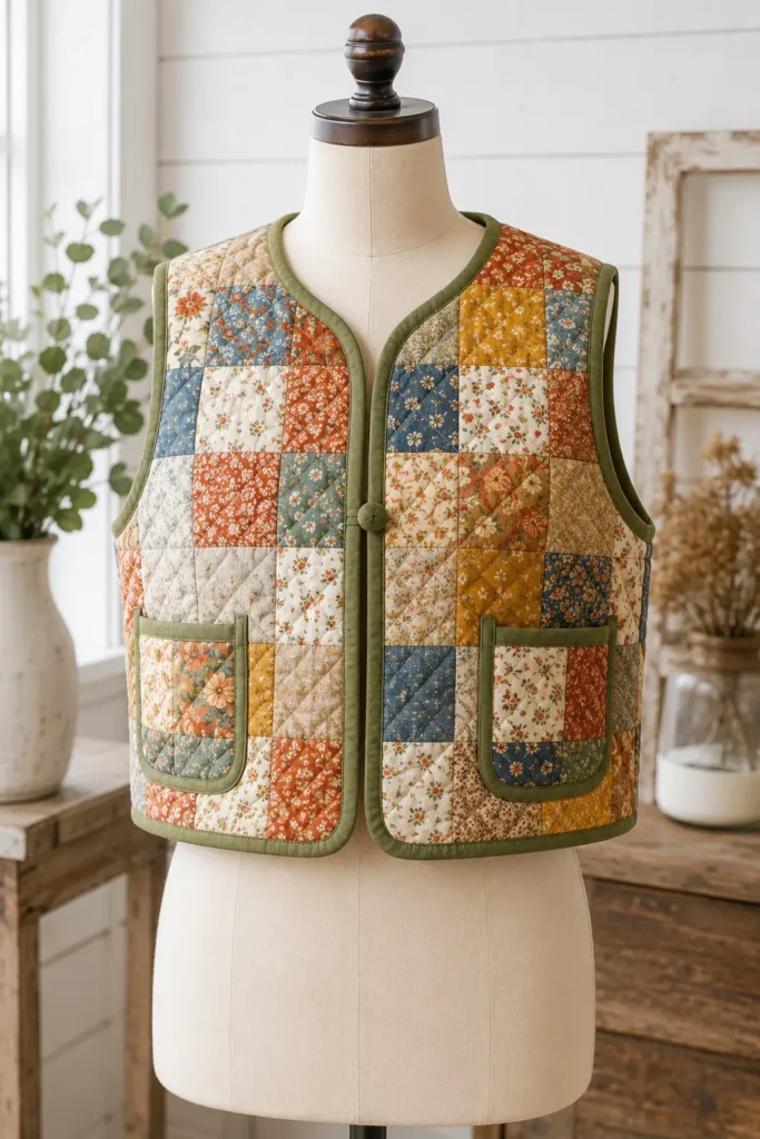 Cozy Cropped Quilt Vest for Easy Layering