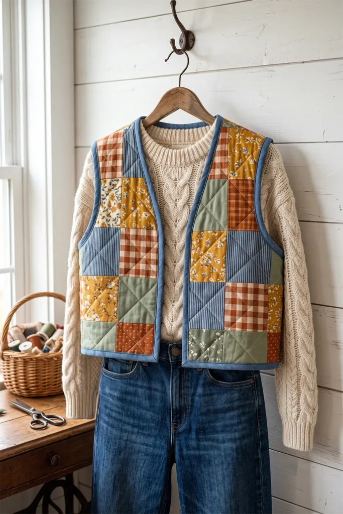 Cozy Cropped Quilt Vest for Easy Layering