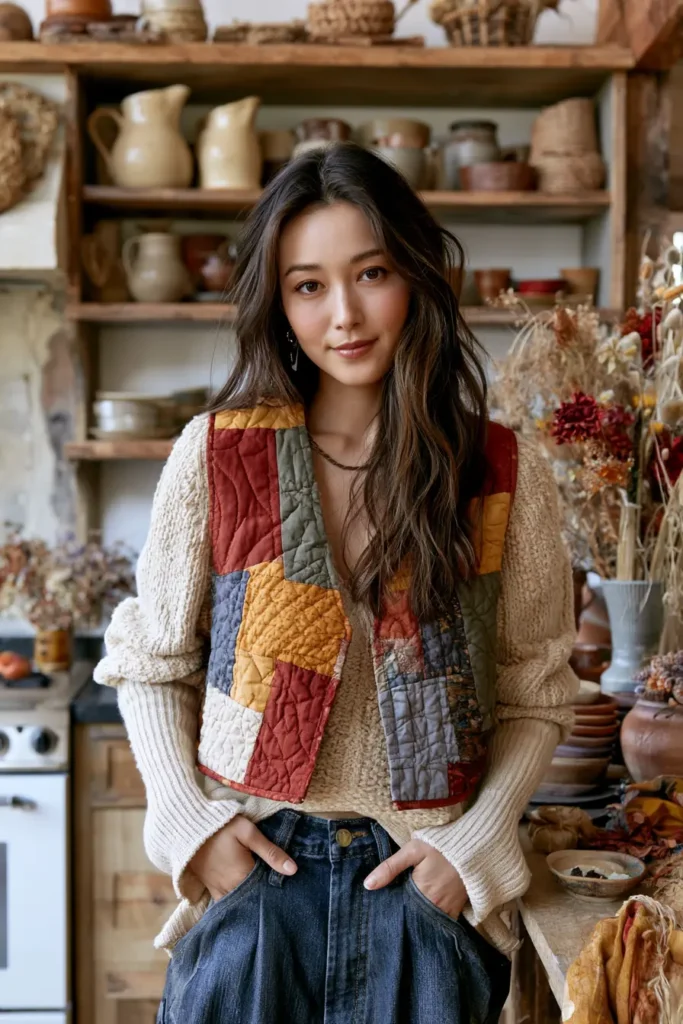 Cozy Cropped Quilt Vest for Easy Layering